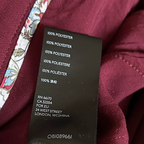 Anthropologie Sasha Button Fly Tapered High Rise Trousers Pants Wine Red Sz 8 - Picture 14 of 15